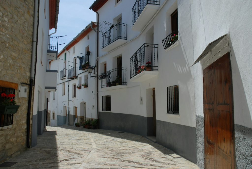 Typical village street in a small Spanish village, Ares de Marstrat, Castellon Prov. Spain