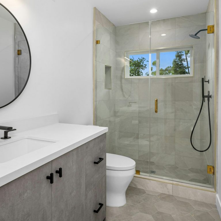 Spacious bathroom in a renovated Los Angeles home